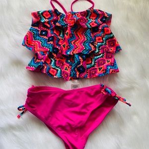 Girls size 6 two piece tankini swim suit